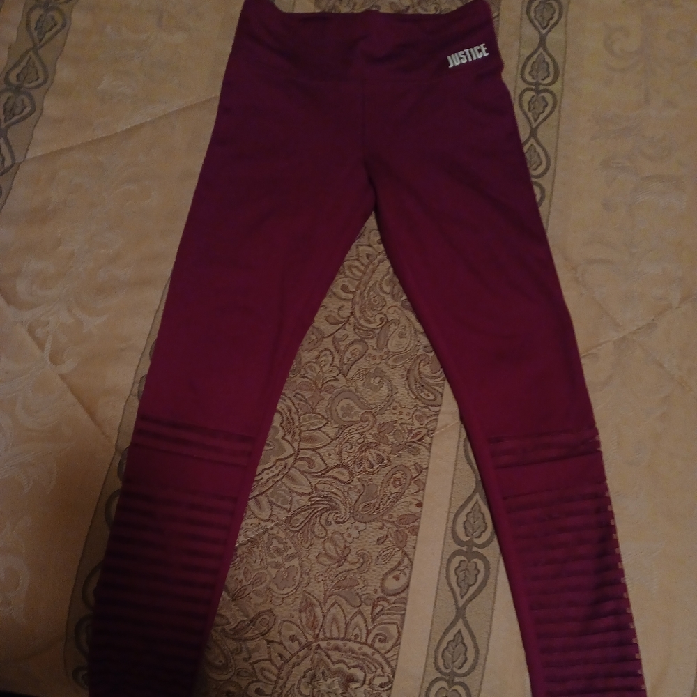 Justice size 8 maroon leggings